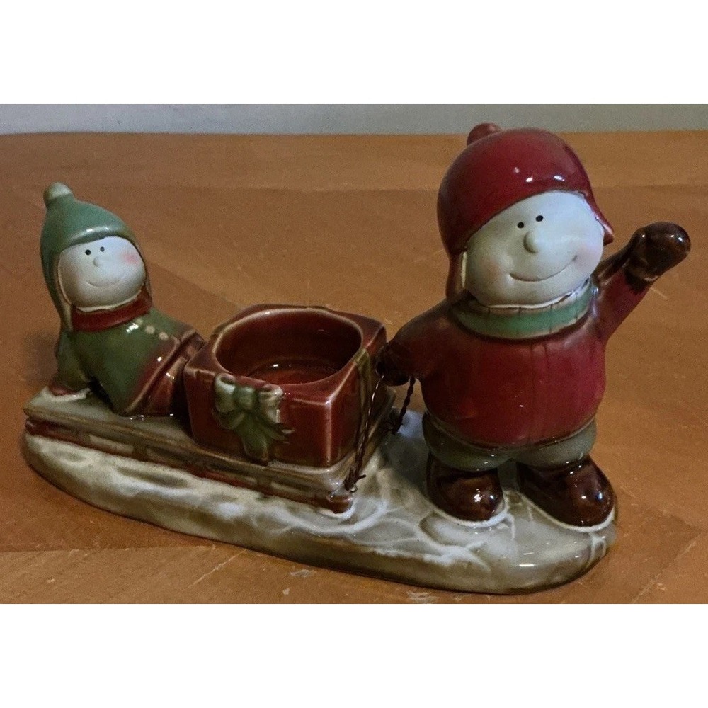 Yankee Candle Tea Light Holder by‎ Ronnie Walter "Kids With Sled" Christmas
